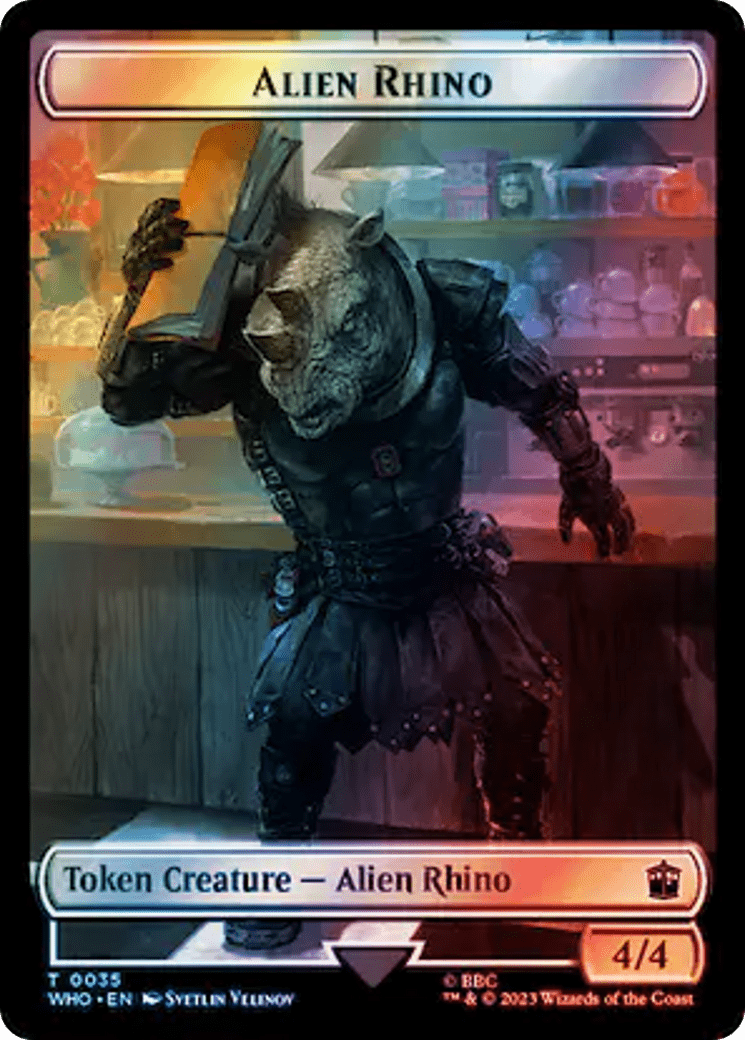 Alien Rhino // Food (0059) Double-Sided Token (Surge Foil) [Doctor Who Tokens] MTG Single Magic: The Gathering  | Multizone: Comics And Games