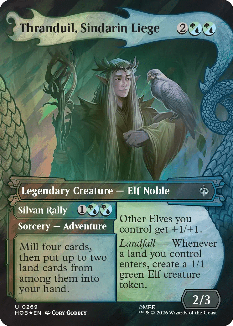 Thranduil, Sindarin Liege (Showcase) (Surge Foil) [The Hobbit] MTG Single Magic: The Gathering  | Multizone: Comics And Games