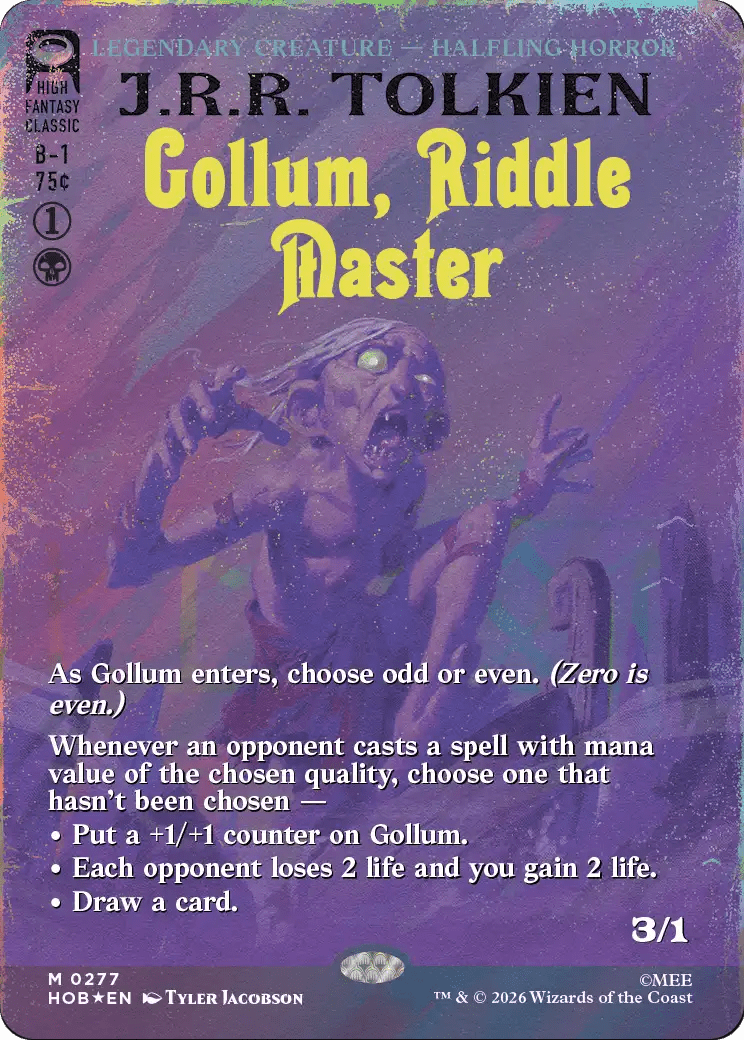 Gollum, Riddle Master (Borderless) (Surge Foil) [The Hobbit] MTG Single Magic: The Gathering  | Multizone: Comics And Games