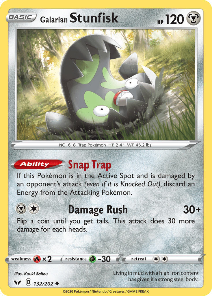 Galarian Stunfisk (132/202) [Sword & Shield: Base Set] Pokemon Single Pokémon  | Multizone: Comics And Games