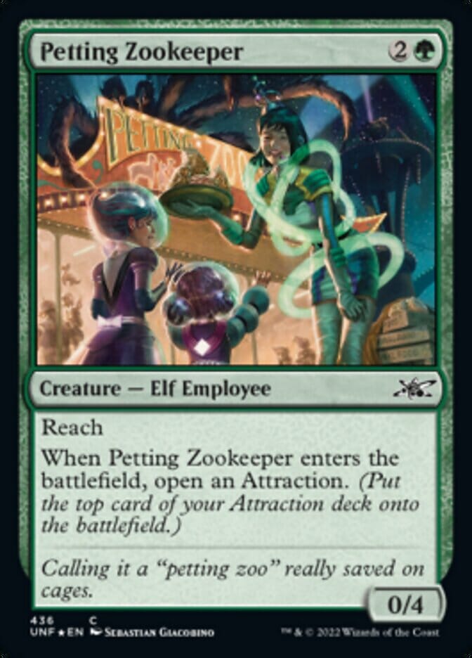 Petting Zookeeper (Galaxy Foil) [Unfinity] MTG Single Magic: The Gathering  | Multizone: Comics And Games