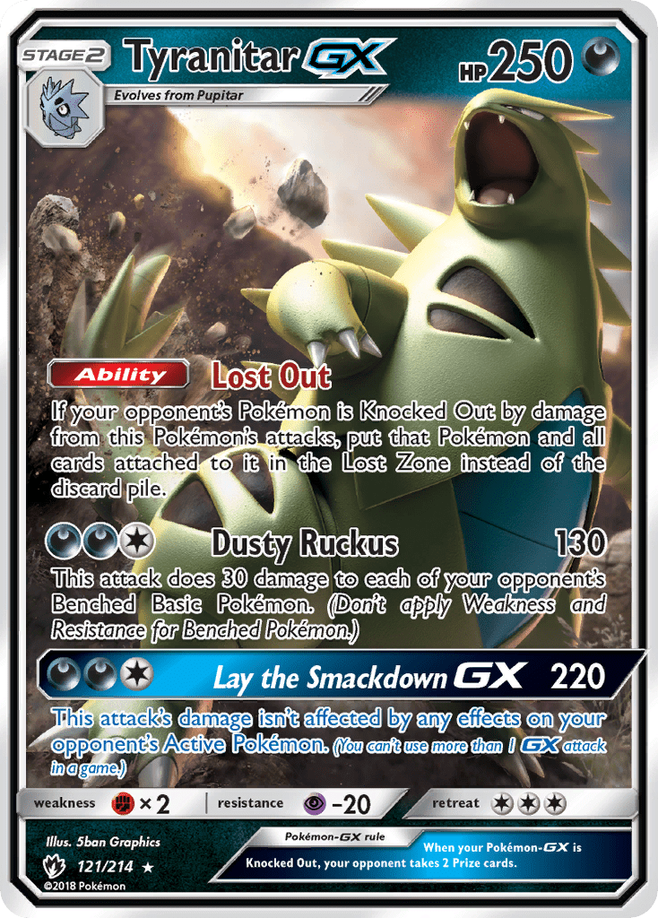 Tyranitar GX (121/214) [Sun & Moon: Lost Thunder] Pokemon Single Pokémon  | Multizone: Comics And Games