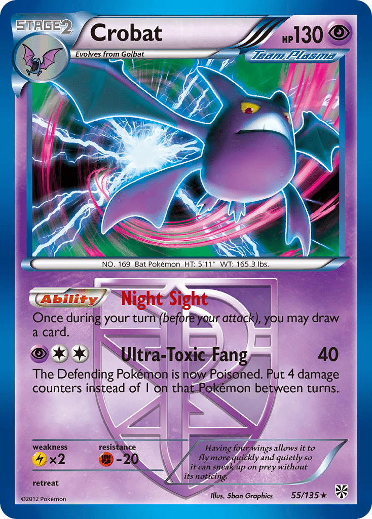 Crobat (55/135) [Black & White: Plasma Storm] Pokemon Single Pokémon  | Multizone: Comics And Games