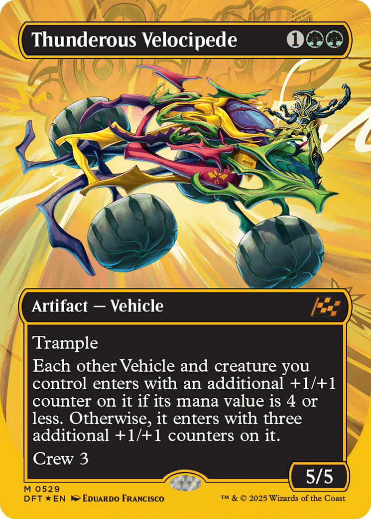 Thunderous Velocipede (Borderless) (First-Place Foil) [Aetherdrift] MTG Single Magic: The Gathering  | Multizone: Comics And Games