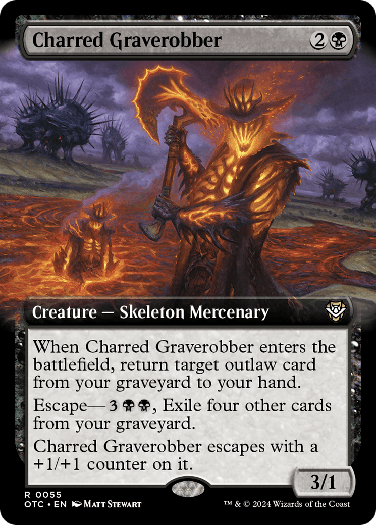 Charred Graverobber (Extended Art) [Outlaws of Thunder Junction Commander] MTG Single Magic: The Gathering  | Multizone: Comics And Games