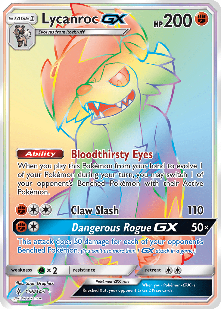 Lycanroc GX (156/145) [Sun & Moon: Guardians Rising] Pokemon Single Pokémon  | Multizone: Comics And Games