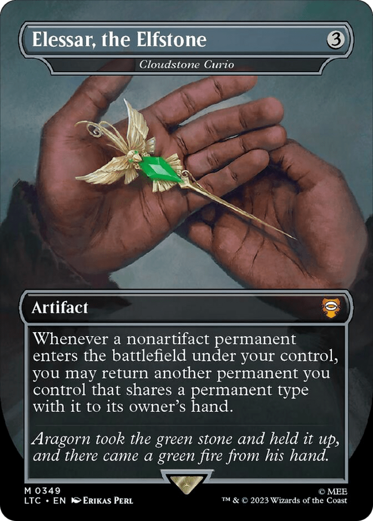 Cloudstone Curio - Elessar, the Elfstone (Borderless) [The Lord of the Rings: Tales of Middle-Earth Commander] MTG Single Magic: The Gathering  | Multizone: Comics And Games