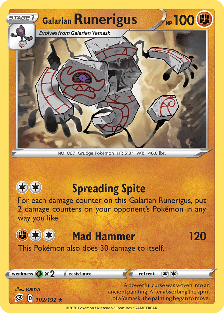 Galarian Runerigus (102/192) [Sword & Shield: Rebel Clash] Pokemon Single Pokémon  | Multizone: Comics And Games