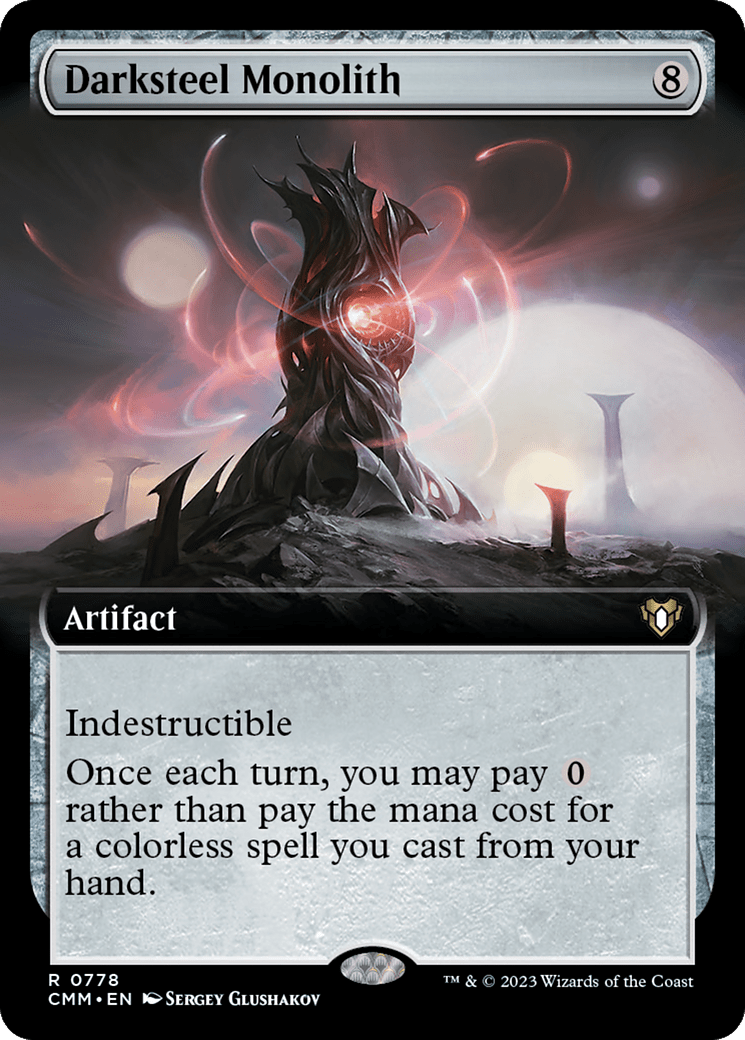 Darksteel Monolith (Extended Art) [Commander Masters] MTG Single Magic: The Gathering  | Multizone: Comics And Games