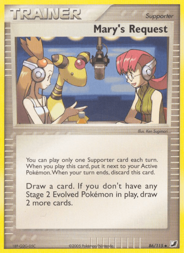 Mary's Request (86/115) [EX: Unseen Forces] Pokemon Single Pokémon  | Multizone: Comics And Games