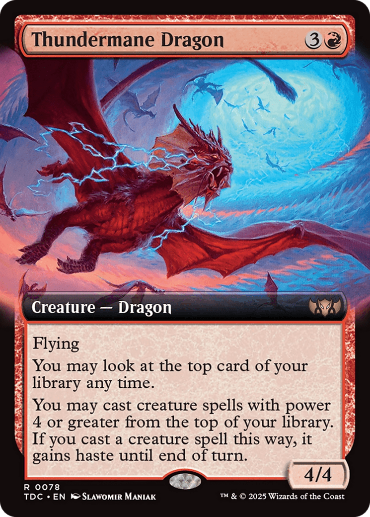 Thundermane Dragon (Extended Art) [Tarkir: Dragonstorm Commander] MTG Single Magic: The Gathering  | Multizone: Comics And Games