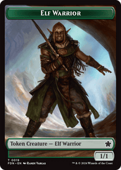 Elf Warrior // Cat (001) Doubled-Sided Token [Foundations Tokens] MTG Single Magic: The Gathering  | Multizone: Comics And Games