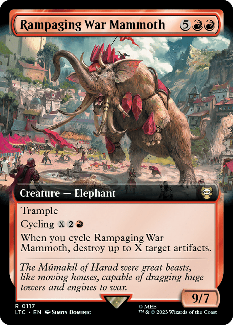 Rampaging War Mammoth (Extended Art) [The Lord of the Rings: Tales of Middle-Earth Commander] MTG Single Magic: The Gathering  | Multizone: Comics And Games