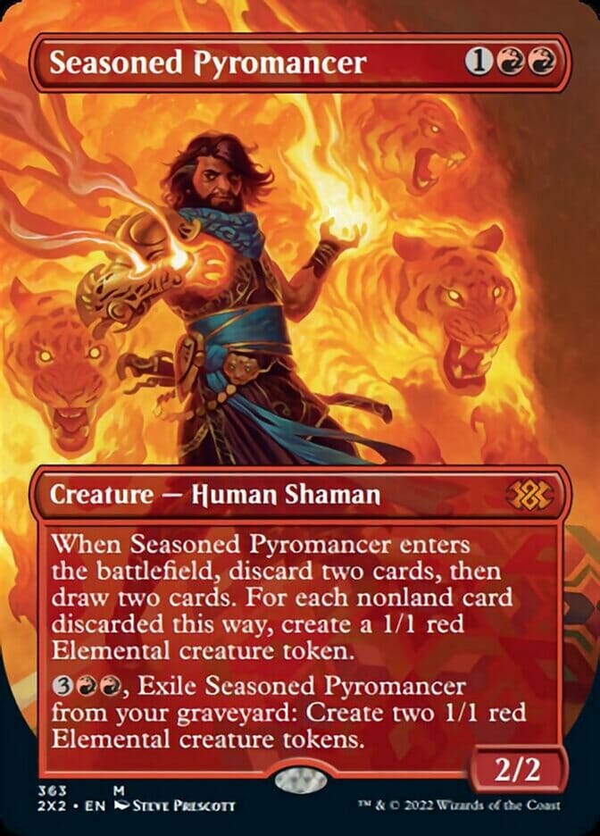 Seasoned Pyromancer (Borderless Alternate Art) [Double Masters 2022] MTG Single Magic: The Gathering  | Multizone: Comics And Games