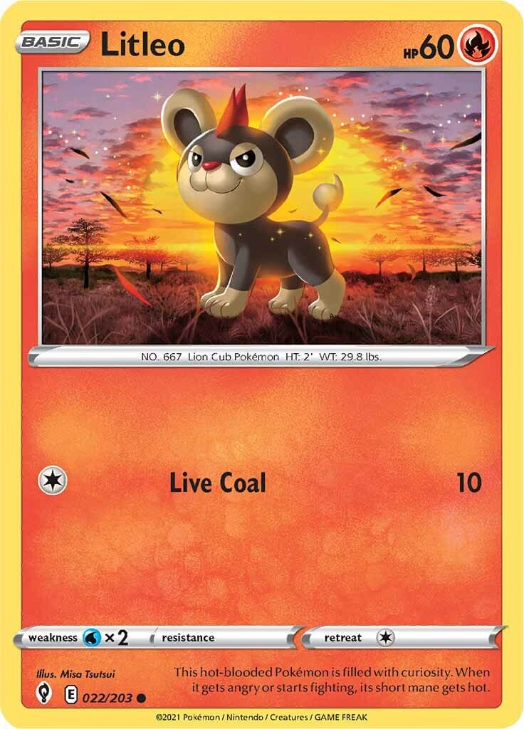 Litleo (022/203) [Sword & Shield: Evolving Skies] Pokemon Single Pokémon  | Multizone: Comics And Games