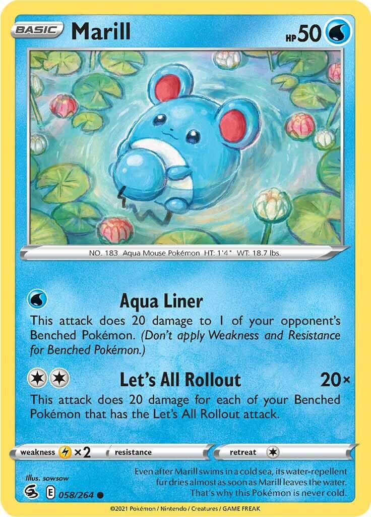 Marill (058/264) [Sword & Shield: Fusion Strike] Pokemon Single Pokémon  | Multizone: Comics And Games