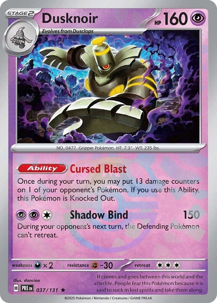 Dusknoir (037/131) (Master Ball Pattern) [Scarlet & Violet: Prismatic Evolutions] Pokemon Single Pokémon  | Multizone: Comics And Games
