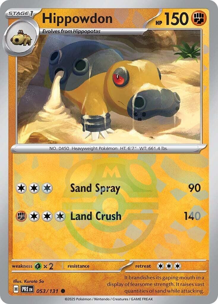 Hippowdon (053/131) (Master Ball Pattern) [Scarlet & Violet: Prismatic Evolutions] Pokemon Single Pokémon  | Multizone: Comics And Games
