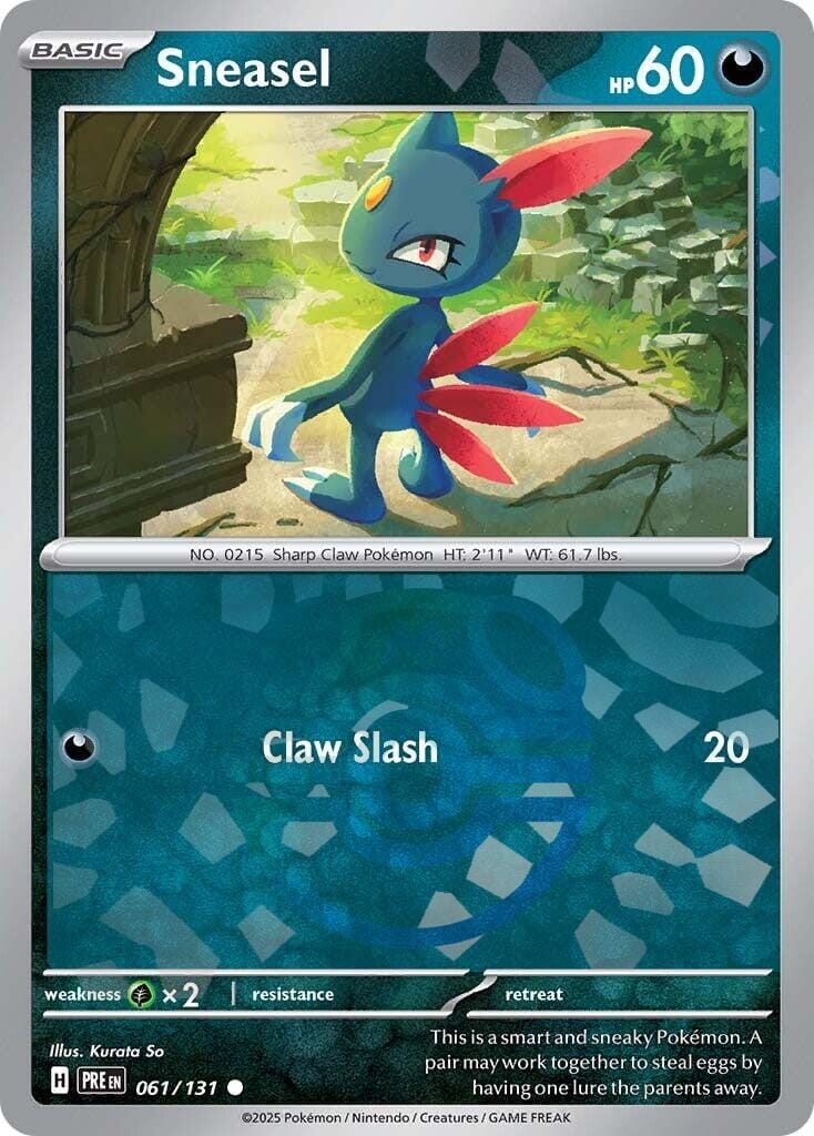 Sneasel (061/131) (Master Ball Pattern) [Scarlet & Violet: Prismatic Evolutions] Pokemon Single Pokémon  | Multizone: Comics And Games