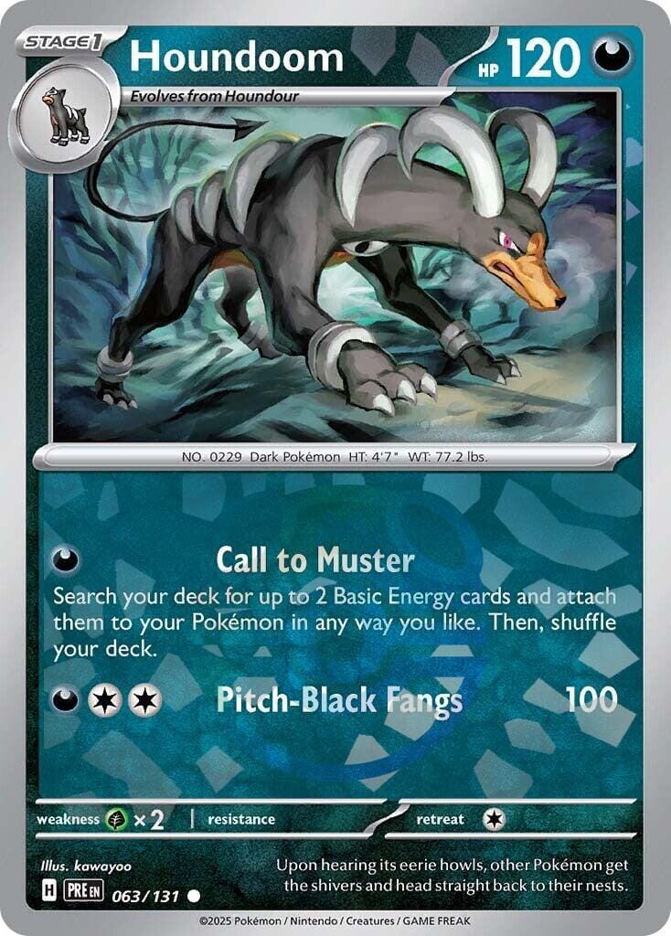 Houndoom (063/131) (Master Ball Pattern) [Scarlet & Violet: Prismatic Evolutions] Pokemon Single Pokémon  | Multizone: Comics And Games