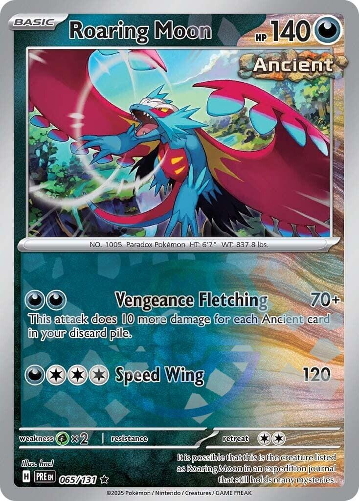 Roaring Moon (065/131) (Master Ball Pattern) [Scarlet & Violet: Prismatic Evolutions] Pokemon Single Pokémon  | Multizone: Comics And Games