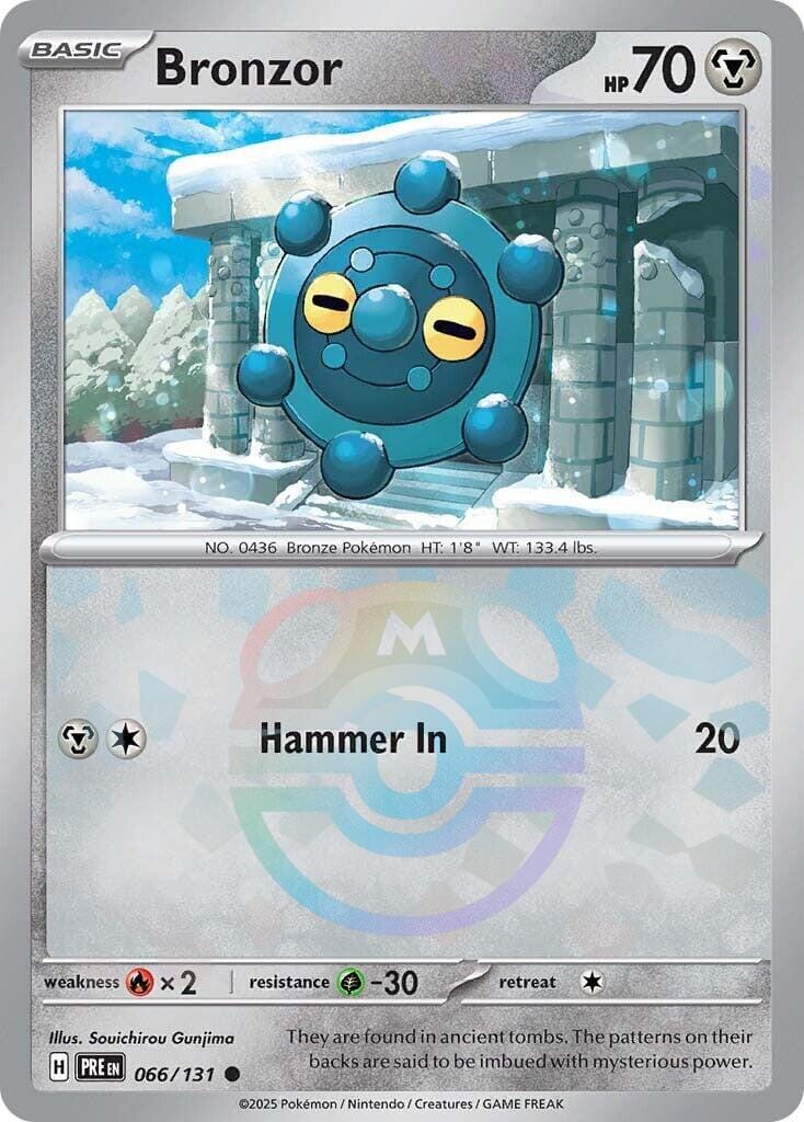 Bronzor (066/131) (Master Ball Pattern) [Scarlet & Violet: Prismatic Evolutions] Pokemon Single Pokémon  | Multizone: Comics And Games
