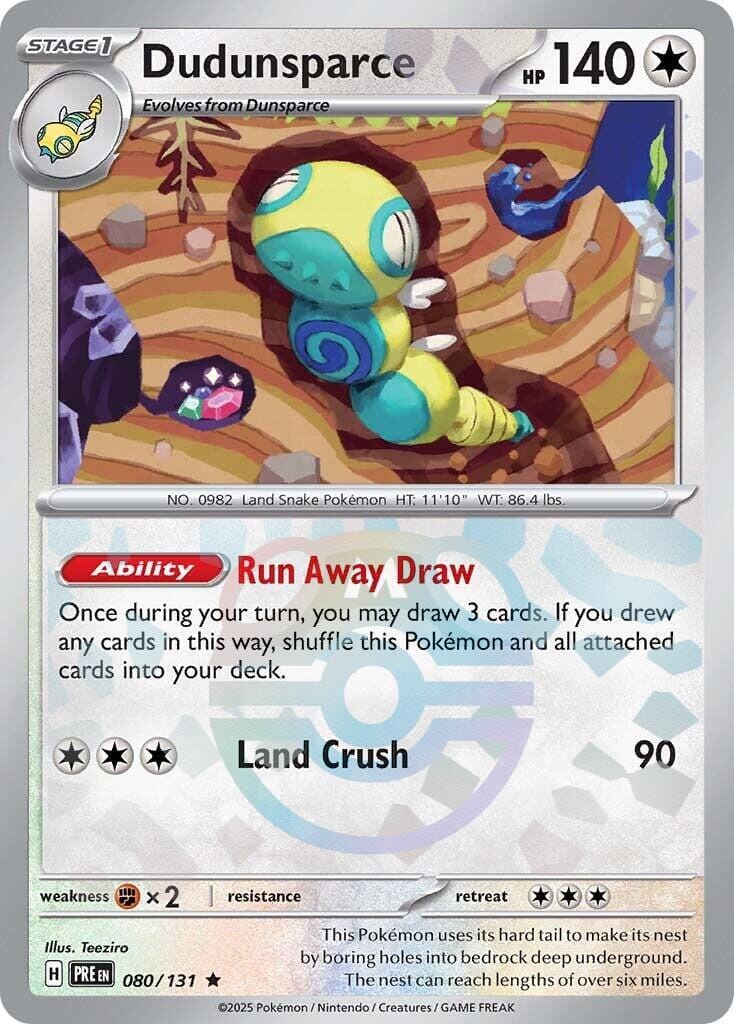 Dudunsparce (080/131) (Master Ball Pattern) [Scarlet & Violet: Prismatic Evolutions] Pokemon Single Pokémon  | Multizone: Comics And Games