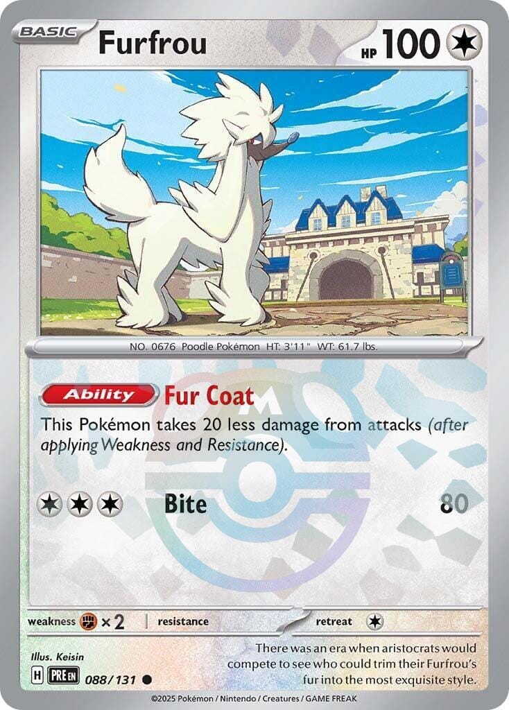 Furfrou (088/131) (Master Ball Pattern) [Scarlet & Violet: Prismatic Evolutions] Pokemon Single Pokémon  | Multizone: Comics And Games
