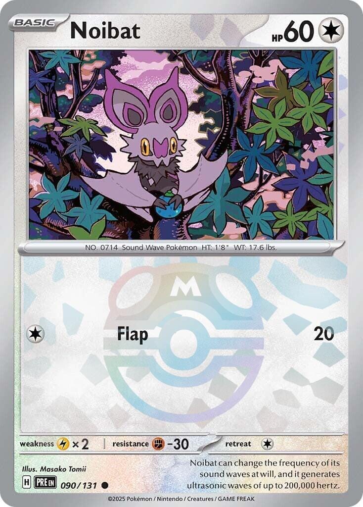 Noibat (090/131) (Master Ball Pattern) [Scarlet & Violet: Prismatic Evolutions] Pokemon Single Pokémon  | Multizone: Comics And Games