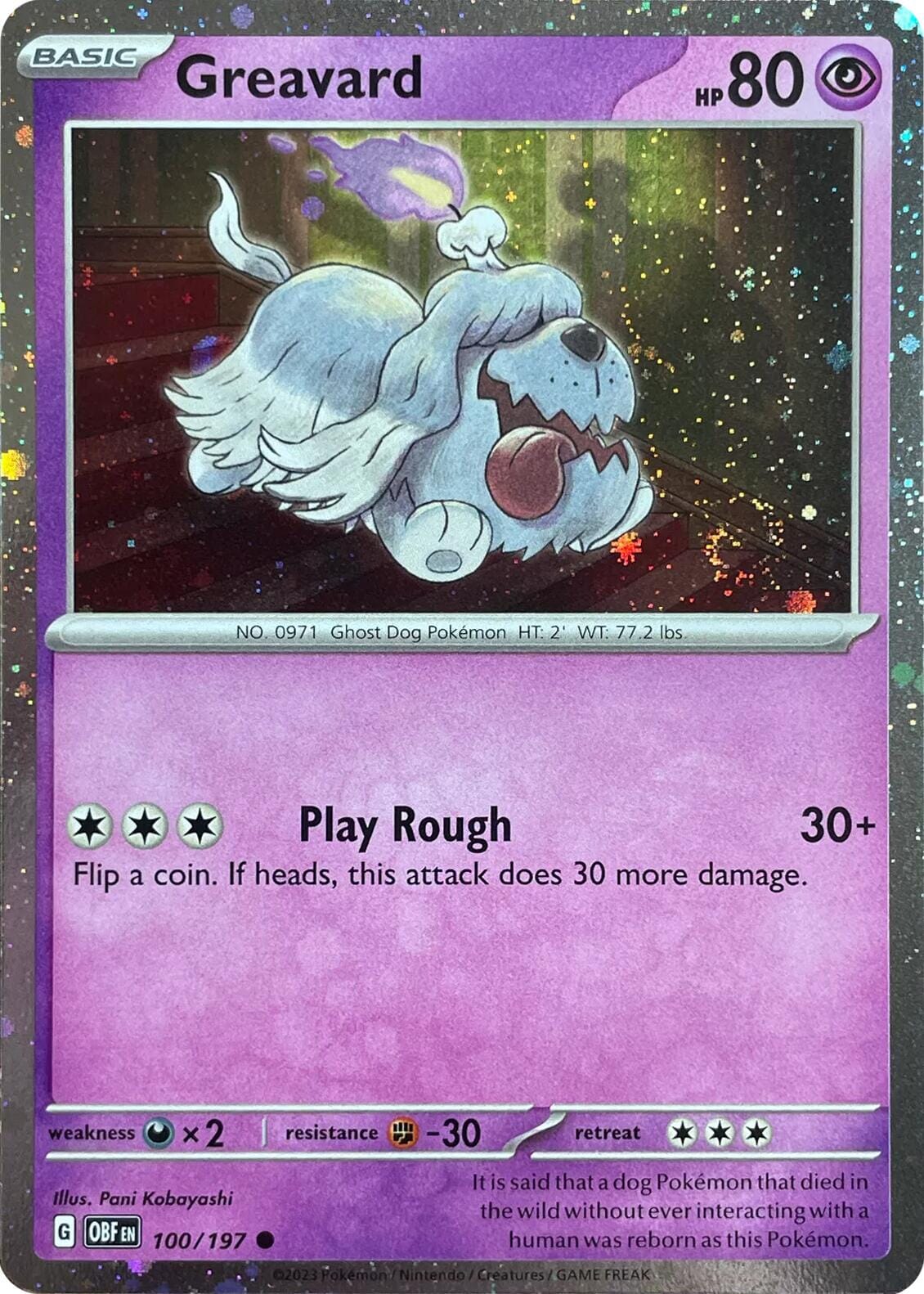 Greavard (100/197) (Cosmos Holo) (Deck Exclusive) [Scarlet & Violet: Obsidian Flames] Pokemon Single Pokémon  | Multizone: Comics And Games
