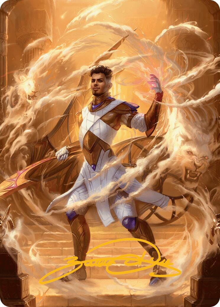 Basri, Tomorrow's Champion Art Card (Gold-Stamped Signature) [Aetherdrift Art Series] MTG Single Magic: The Gathering  | Multizone: Comics And Games
