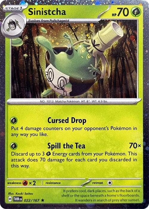 Sinistcha (022/167) (Cosmos Holo) [Scarlet & Violet: Twilight Masquerade] Pokemon Single Pokémon  | Multizone: Comics And Games