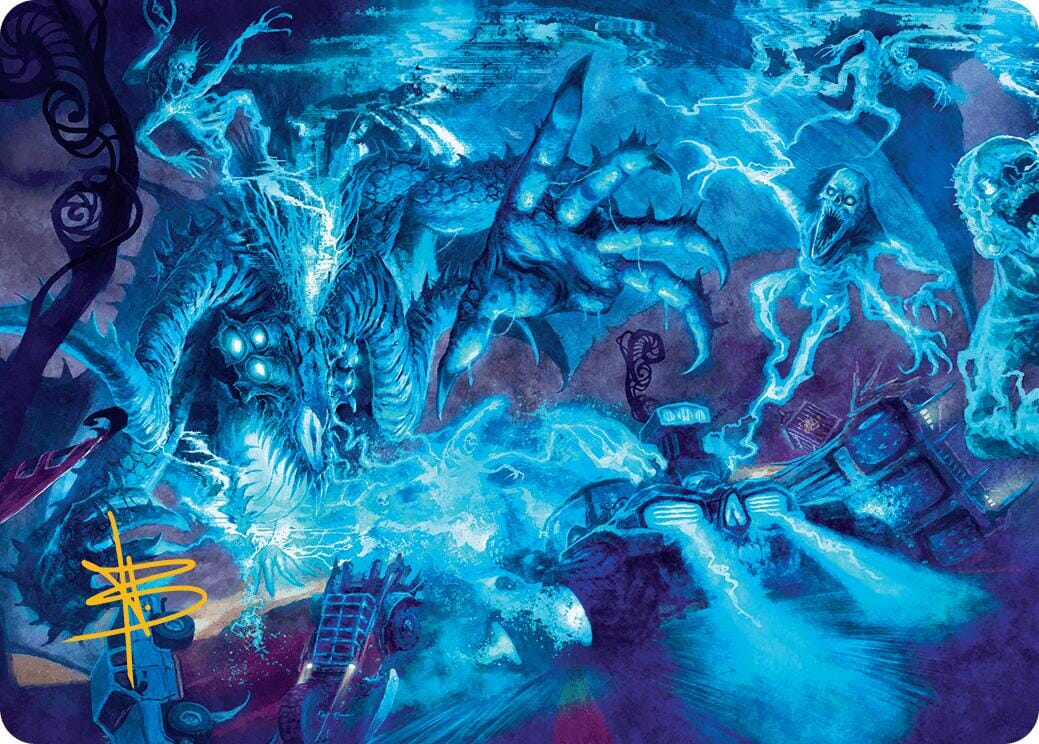 The Speed Demon Art Card (Gold-Stamped Signature) [Aetherdrift Art Series] MTG Single Magic: The Gathering  | Multizone: Comics And Games