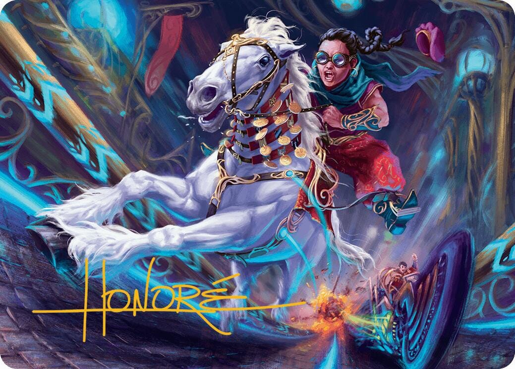 Gilded Ghoda Art Card (Gold-Stamped Signature) [Aetherdrift Art Series] MTG Single Magic: The Gathering  | Multizone: Comics And Games