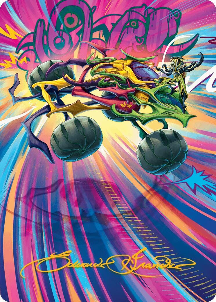 Thunderous Velocipede Art Card (Gold-Stamped Signature) [Aetherdrift Art Series] MTG Single Magic: The Gathering  | Multizone: Comics And Games