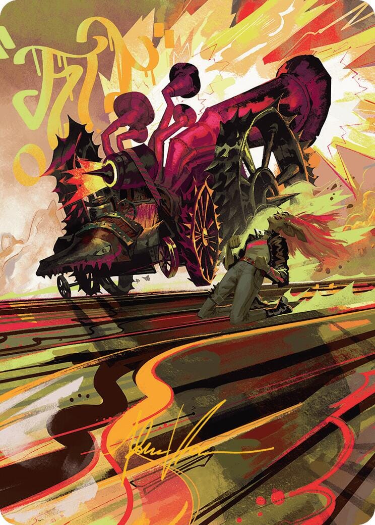 Rocketeer Boostbuggy Art Card (Gold-Stamped Signature) [Aetherdrift Art Series] MTG Single Magic: The Gathering  | Multizone: Comics And Games