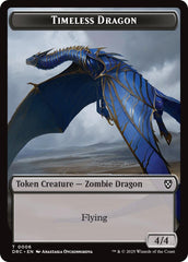 Timeless Dragon // Zombie (0007) Double-Sided Token [Aetherdrift Tokens] MTG Single Magic: The Gathering  | Multizone: Comics And Games