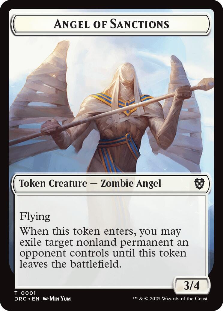Angel of Sanctions // Zombie (0003) Double-Sided Token [Aetherdrift Tokens] MTG Single Magic: The Gathering  | Multizone: Comics And Games