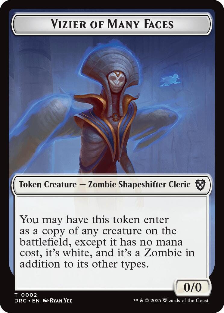 Vizier of Many Faces // Zombie (0003) Double-Sided Token [Aetherdrift Tokens] MTG Single Magic: The Gathering  | Multizone: Comics And Games