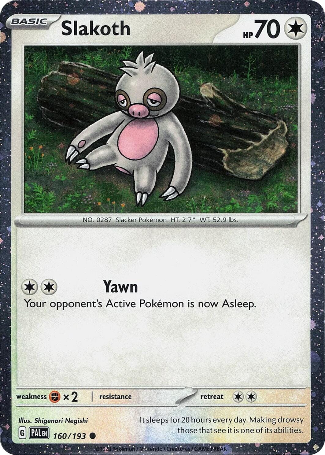 Slakoth (160/193) (Cosmos Holo) [Scarlet & Violet: Paldea Evolved] Pokemon Single Pokémon  | Multizone: Comics And Games