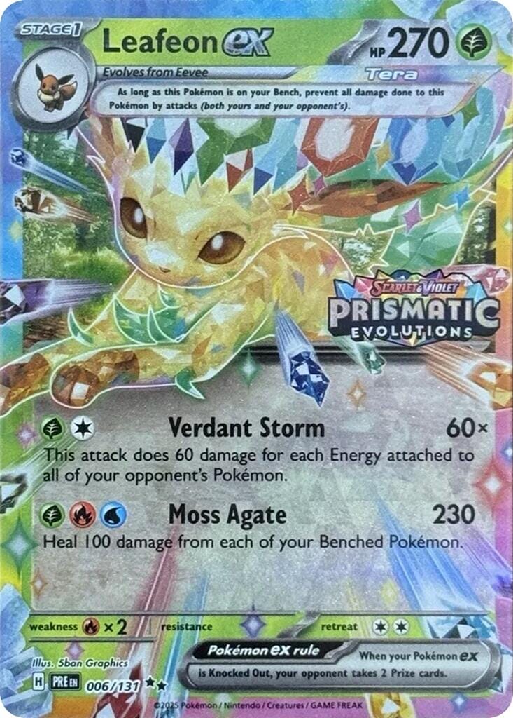 Leafeon ex (006/131) (Prismatic Evolutions Stamp) [Scarlet & Violet: Prismatic Evolutions] Pokemon Single Pokémon  | Multizone: Comics And Games