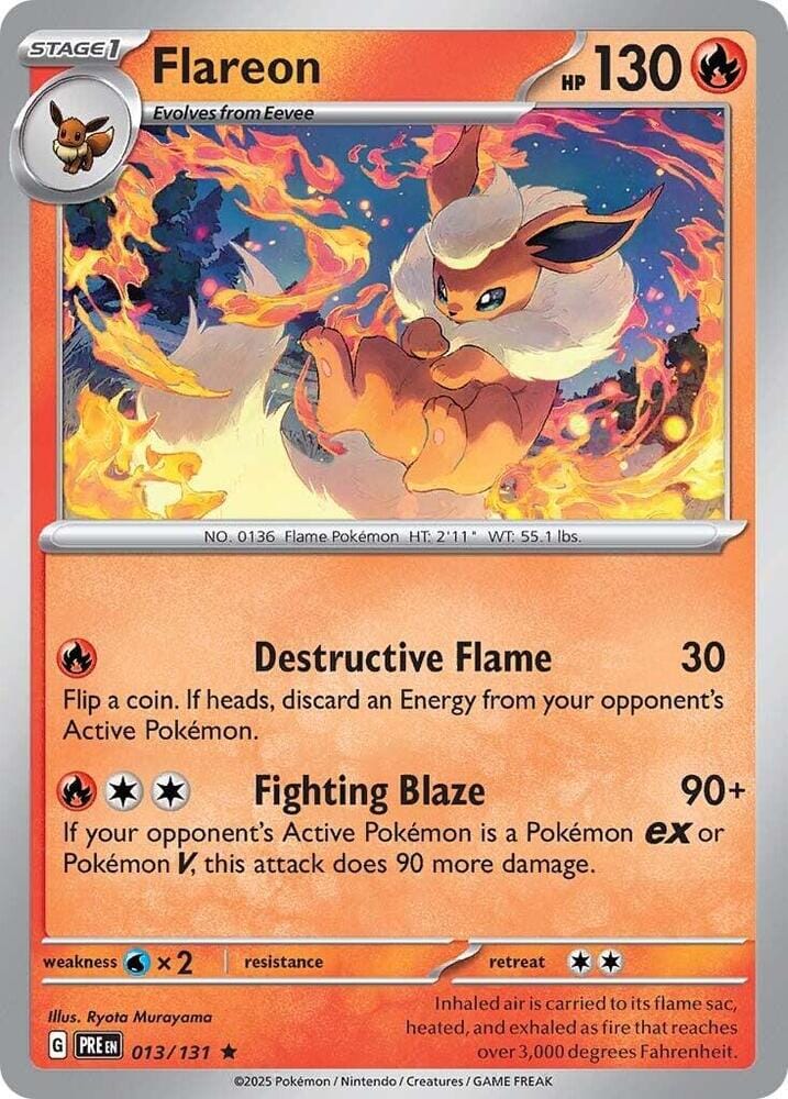 Flareon (013/131) [Scarlet & Violet: Prismatic Evolutions] Pokemon Single Pokémon  | Multizone: Comics And Games