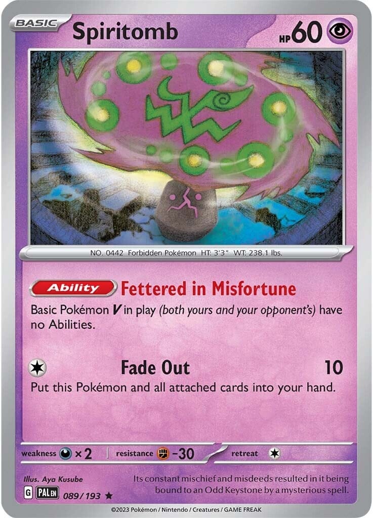 Spiritomb (089/193) [Scarlet & Violet: Paldea Evolved] Pokemon Single Pokémon  | Multizone: Comics And Games