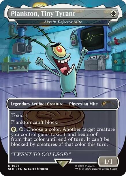 Plankton, Tiny Tyrant - Skrelv, Defector Mite [Secret Lair Drop Series] MTG Single Magic: The Gathering  | Multizone: Comics And Games