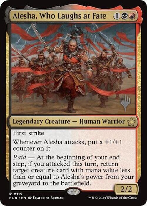 Alesha, Who Laughs at Fate (Promo Pack) [Foundations Promos] MTG Single Magic: The Gathering  | Multizone: Comics And Games