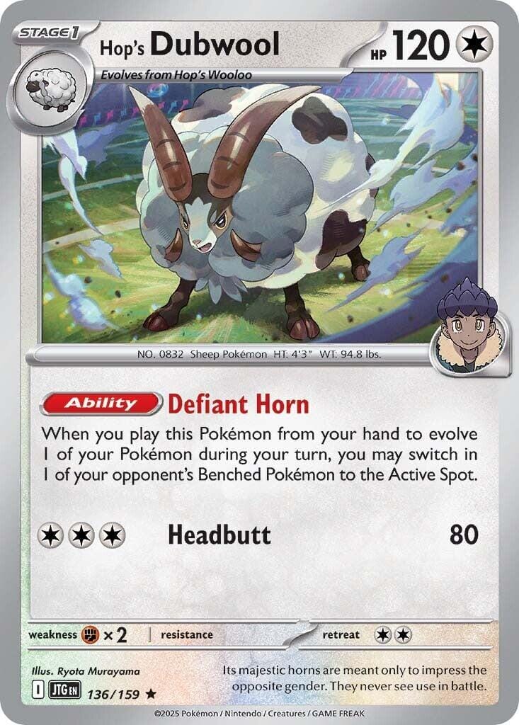Hop's Dubwool (136/159) [Scarlet & Violet: Journey Together] Pokemon Single Pokémon  | Multizone: Comics And Games