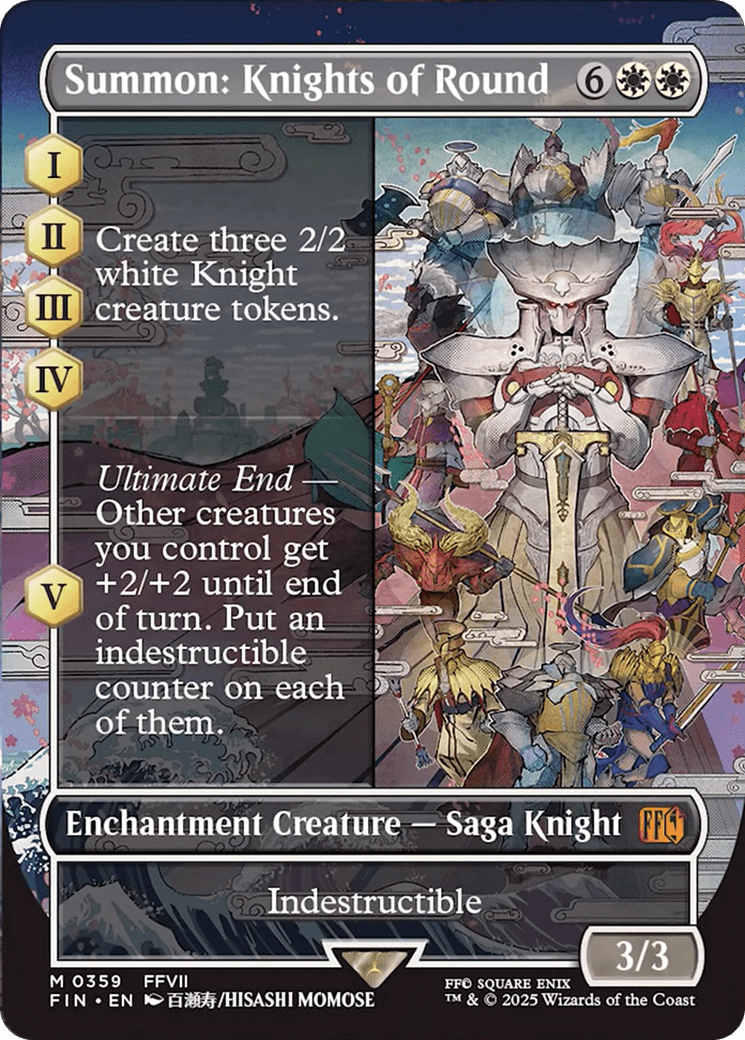 Summon: Knights of Round (Borderless) [FINAL FANTASY] MTG Single Magic: The Gathering  | Multizone: Comics And Games