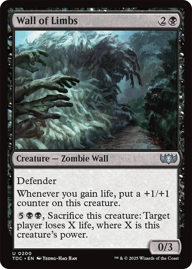 Wall of Limbs [Tarkir: Dragonstorm Commander] MTG Single Magic: The Gathering  | Multizone: Comics And Games