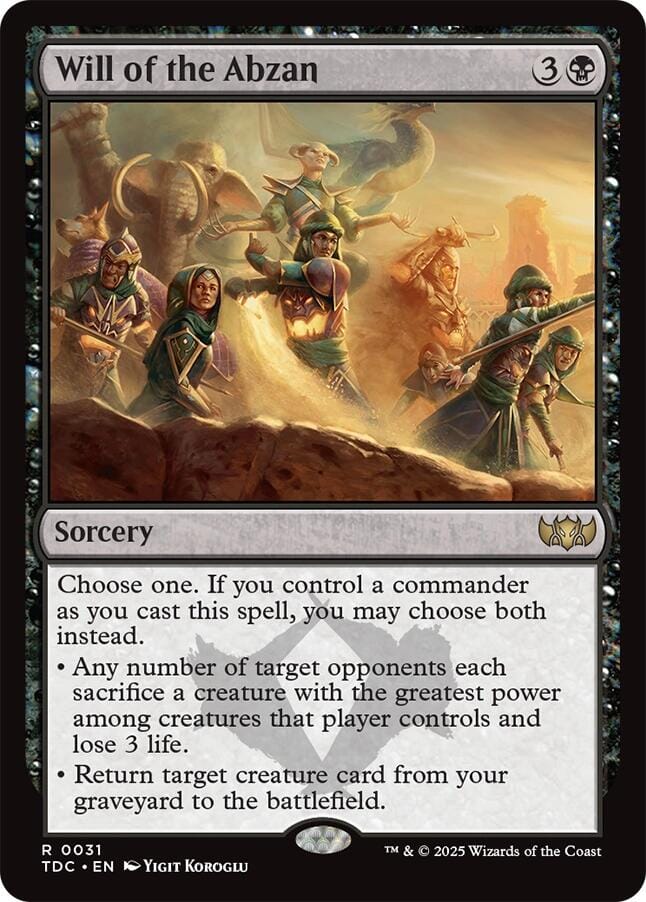Will of the Abzan [Tarkir: Dragonstorm Commander] MTG Single Magic: The Gathering  | Multizone: Comics And Games
