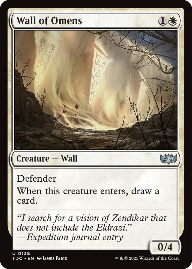 Wall of Omens [Tarkir: Dragonstorm Commander] MTG Single Magic: The Gathering  | Multizone: Comics And Games